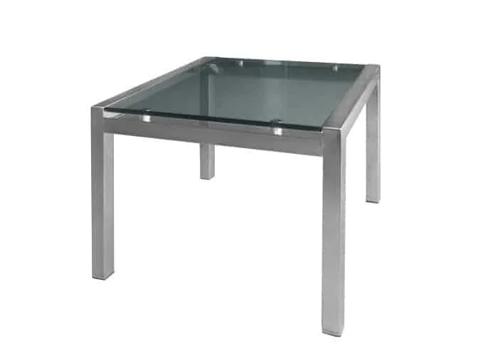 DD Soto Metal Legs Glass Top Square Coffee Table