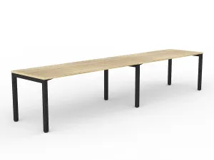 OL Axis 2-User Single Sided Desk – Oak Top Black Frame thumbnail 7