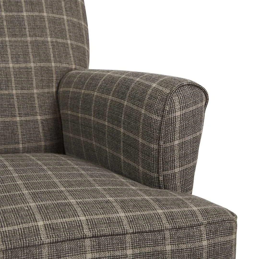 SH Bailey Wool Upholstered Timber Legs Armchair - Charcoal