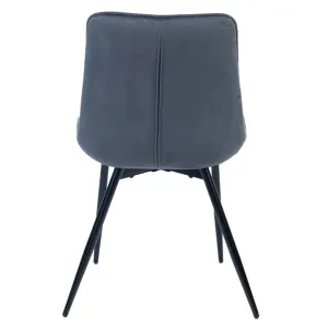 VI Giselle Velvet Upholstered Black Metal Legs Dining Chair thumbnail 4
