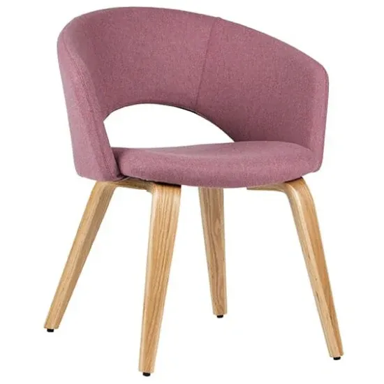 ST Time Timber Legs Fabric Upholstered Breakout Chair- Natural
