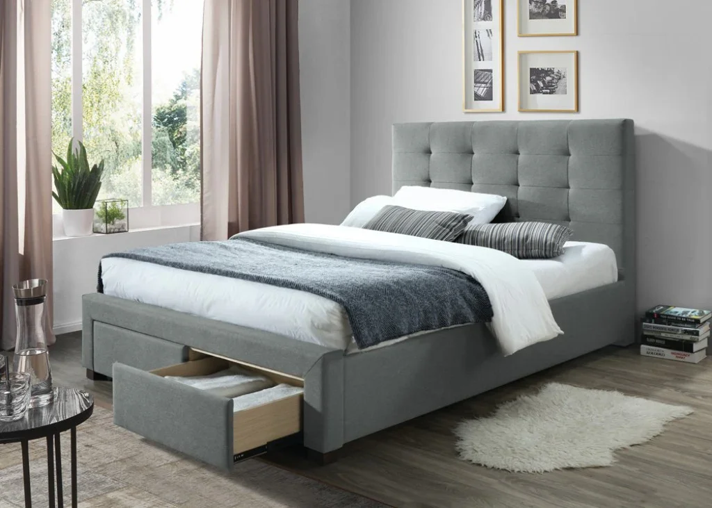 VI Oakley Fabric Uphostered Bed With 2 Drawers on Bedend-Clearance
