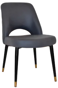 EZ Albury Black Stainless Steel Brass Top Leg Upholstered Hospitality Dining Chair thumbnail 14