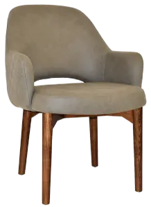 EZ Albury Walnut Stained Timber Frame Upholstered Hospitality Dining Armchair - XL thumbnail 20