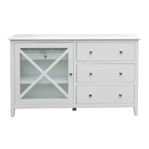 VI Hamilton Solid Timber 5 Drawer 1 Glass Door Dressing Table thumbnail 1