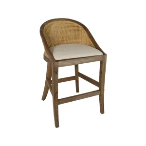 CR Alabama Timber Framed Rattan Back Fabric Seat Counter Stool thumbnail 1