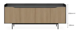 DD Lena 4 Door Credenza Buffet thumbnail 3