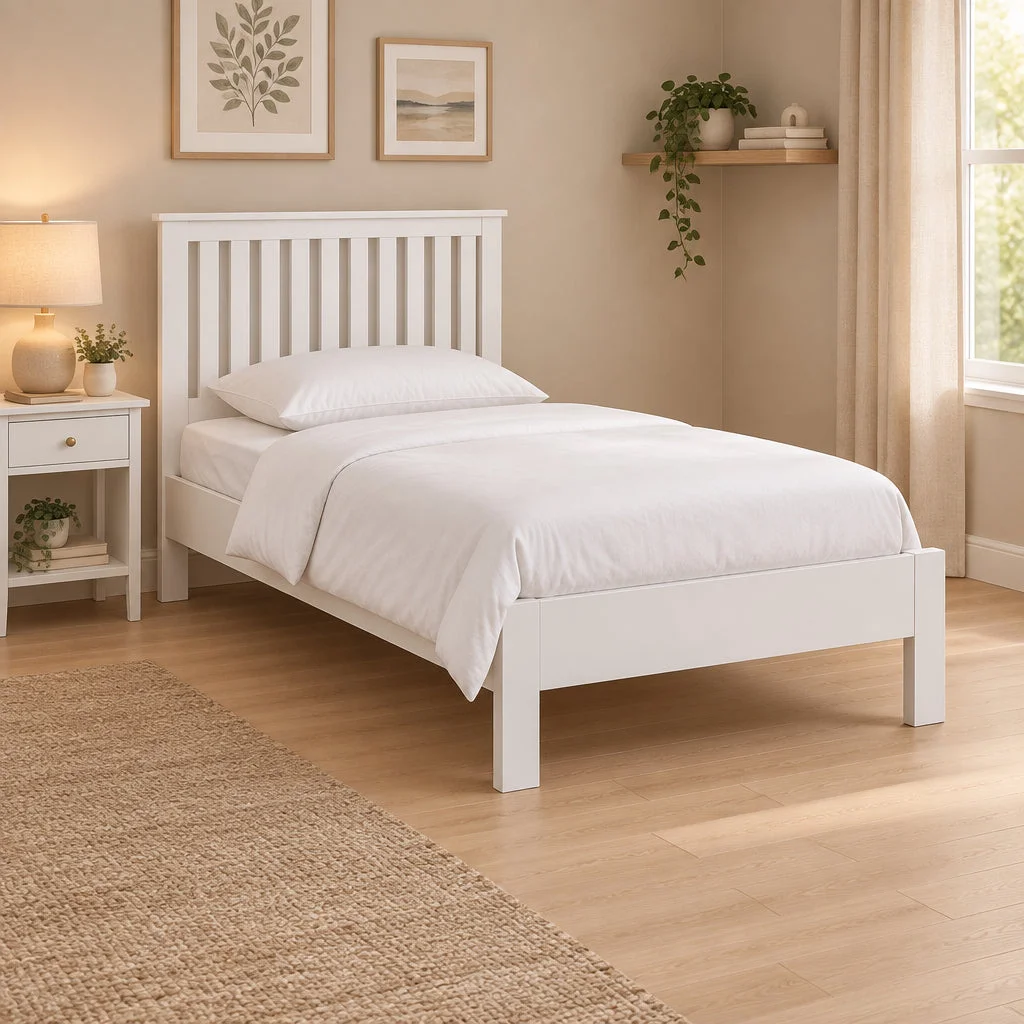 MD Verona All White Single Bed