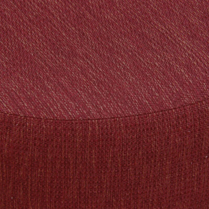 CT Manhattan Fabric Upholstered Round Ottoman with Timber Legs