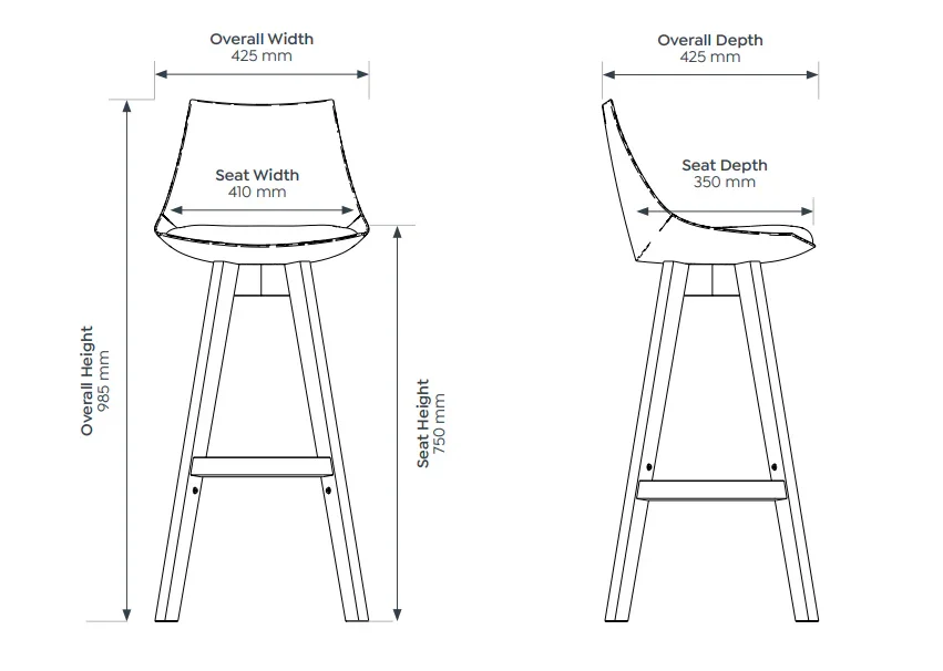 OL Luna Oak Timber Leg White Shell Barstool